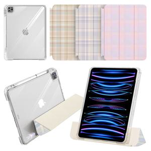 아이패드프로3 4 5 6세대 11 세로거치 애플펜슬수납 체크 슬라이드 투명 커버 케이스 IF-91