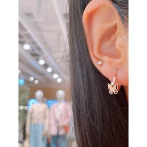 미니골드 14K 프레드 나비 링귀걸이 ETRM4407