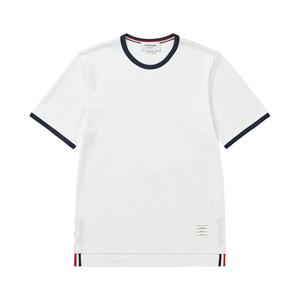 톰브라운 반팔 MJS083A 00042 100 사이드 트리밍 링거 반팔티