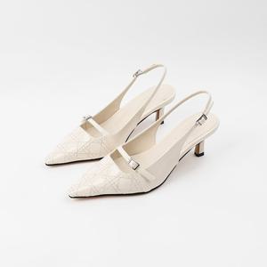 [신난다슈] 여성 슬링백힐 6cm 메리제인 스틸레토 슬링백 구두 펌프스힐 AG257807 아이보리