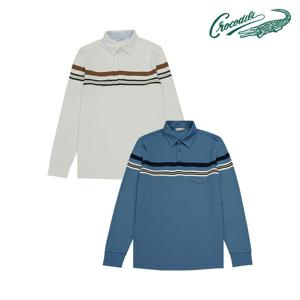 [크로커다일] 한기장 스트라이프 카라티 CDAABTS1402