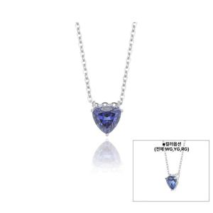 [GB] 트릴리온컷 랩그로운 블루 사파이어 바 10K GOLD 목걸이 LNF25007D