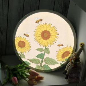 아트박스/꾸밈 nr485-LED액자35R_해바라기와꿀벌