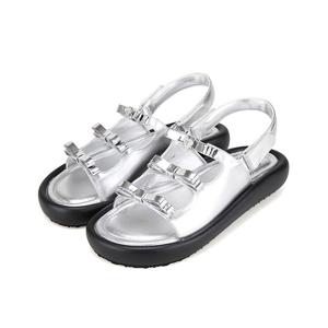 [바바라(슈즈)]여성 리본장식 벨크로 샌들 BBI333-SI