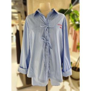 [ZOOC] 리본 스트라이프 파자마 셔츠 (Z252MSC025)