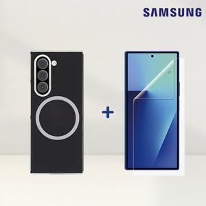 삼성전자 정품 갤럭시Z폴드7 슬림 클리어 마그넷 케이스 맥세이프 투명케이스 보호 커버 액세서리 호환 AR 액정보호필름 2매 포함 GP-FFF966 N