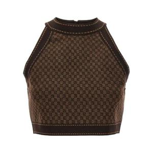 Balmain 미니 모노그램 자카드 탑 BF0AB008KF23 WFP TP946360376