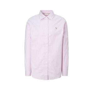 헤지스 여성 25FW 시즌오프아이코닉 옥스포드 스트라이프 셔츠 핑크 HSSH5DC85P2