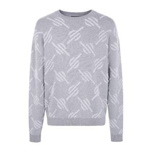 데일리 페이퍼 테빈 모노그램 라운드넥 니트 스웨터 2521120 GR