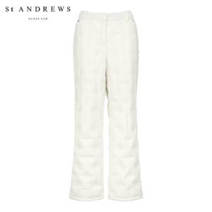 [세인트앤드류스] 여성 로고 자수 퀼팅 구스 다운 부츠컷 패딩 팬츠 821E4PT082_IV