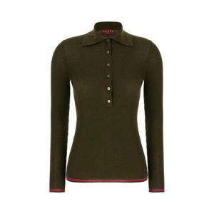 구찌 자수 캐시미어 실크 탑 810315XKD8J 3450 Verde