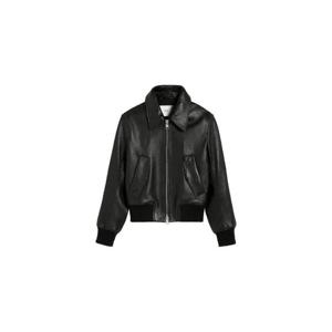 25 FW 아미 파리스 로고 자수 가죽 재킷 E26UJK038LH0044 TP446077777