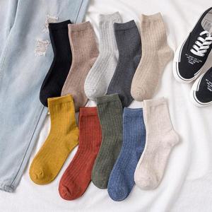 여자 장목양말 골지 무지 데일리 양말