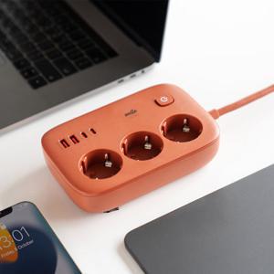 [캠핑덕]휴대용 여행용 고속충전 65W 고성능 디자인 캠핑 멀티탭 3구 PLUG3