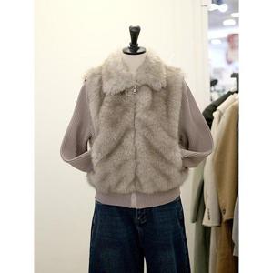 메종블랑쉬 세이브존03 퍼 베스트 카라 니트 집업 AQM254MMUB05A