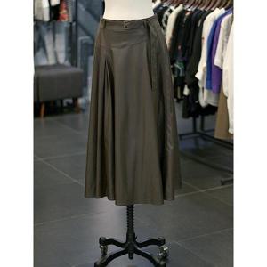 르니앤맥코이 세이브존03 [르니앤맥코이] 벨티드 A라인 페이크 가죽 스커트 AGMM11SK004HJY-1A