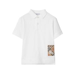 버버리 남아 화이트 반팔 폴로 8105080K_A1464