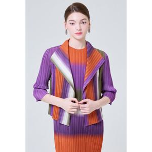 [요이츠] 세로 그라데이션 숄 플리츠 7부 볼레로 가디건 자켓_YI07WNPJK05