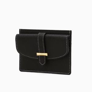 [헤지스ACC] 블랙 음각로고 소가죽 카드지갑 HIHO6E275BK