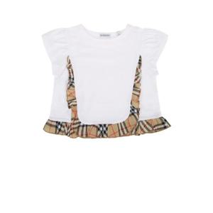 버버리 주니어 키즈 화이트 Roxy 프릴 반팔 티셔츠 8117403 A1464