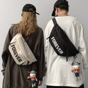 남녀공용 포에버 영문 크로스백 슬링백 여행보조가방