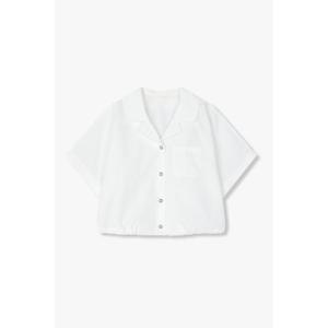 지컷 (7255360101) 오픈 칼라 하프 슬리브 크롭 셔츠