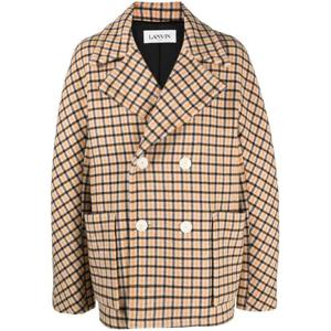 25 FW 랑방 체크 패턴 버진 울 피코트 RMOU00075759A23 TP432329499