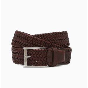 [헤지스ACC] 이태리 가죽 다크브라운 메쉬 벨트 HJBE5F024W3