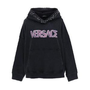 베르사체 후드 티셔츠 1008170 1A06531 2B110 Black