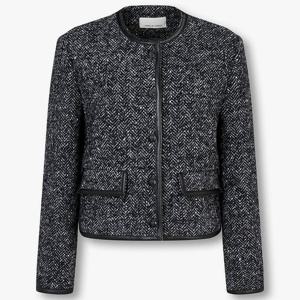 [보브]레더 트리밍 헤링본 트위드 자켓gr[7124410100]