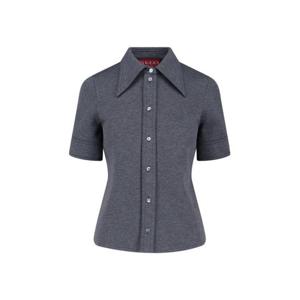 구찌 울 코튼 저지 셔츠 836442 Z7AY91088 GREY