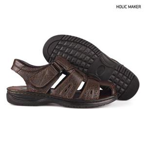 홀릭메이커 남성 소가죽 가벼운 발편한 샌들 HBM052