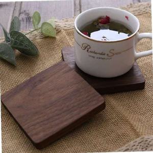 우드 티 코스터 원목 받침대 어두운 스퀘어 7060G