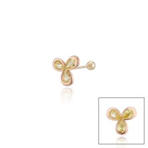 [로이드]럭키플라워 페리도트 클로버 14k 피어싱 LPFM4071G