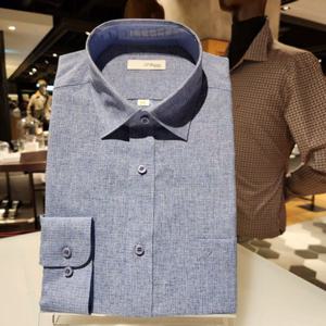 듀퐁셔츠 SE4SM11LS125SBU 비지니스 라인 시원한 여름 린넨 혼방 일반 핏 셔츠