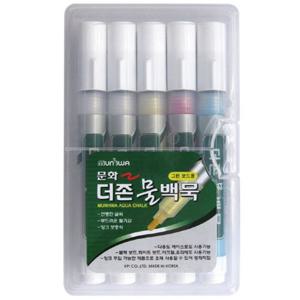 문화)더존 물백묵 4색5본세트 보드마카 마카 마카펜
