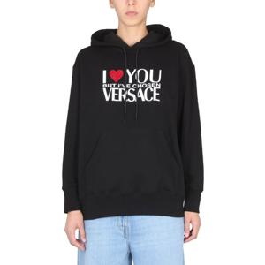 베르사체 아이 러브 유 로고 후드티 1007267 1A054031B000