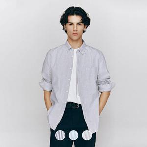 [지오다노/본사] 045501 옥스포드 긴팔 셔츠 (스트라이프)