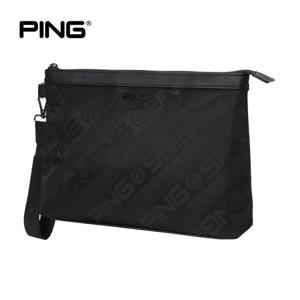 [PING] 남성 로고 자가드 클러치백