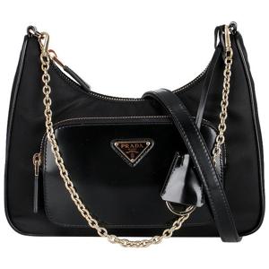 프라다 리나일론 브러쉬드 레더 미니백 블랙 1BC198 R789 F0002