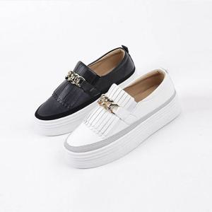 여자 통굽 키높이운동화 편한 태슬슬립온 캐주얼단화