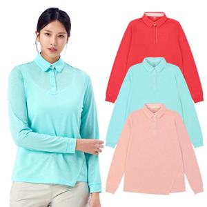 콜핑 여성 하이쿨 흡습속건 등산 긴팔 카라 티셔츠 KSC435VT2W