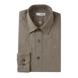 [에스티듀퐁(셔츠)]25년 린넨100 카키컬러 긴팔 캐쥬얼핏 셔츠 SE5SM21LS331SKH
