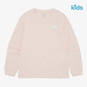 노스페이스키즈 긴팔 NT7TR02U 핑크 고 투 라운드티