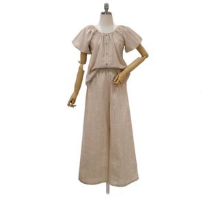 [포커스]반팔 퍼프 슬리브 일자팬츠 세트 FM5D3ST3200