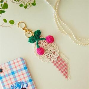 아트박스/올패턴 토이 키링-레이스 핑크 체리