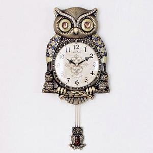 아트박스/마지우 재물부엉이 추벽시계 (골드)