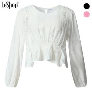 [르샵]숄더 다이아 펀칭 스모크 블라우스 (BP2BL023A)