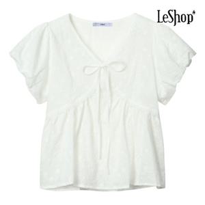 [르샵]꽃 자수 레이스 반팔 블라우스 (BP5BL018A)