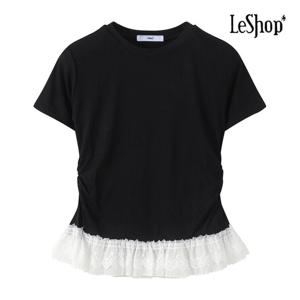[르샵]레이스 셔링 반팔 티셔츠 (BP5TS013A)